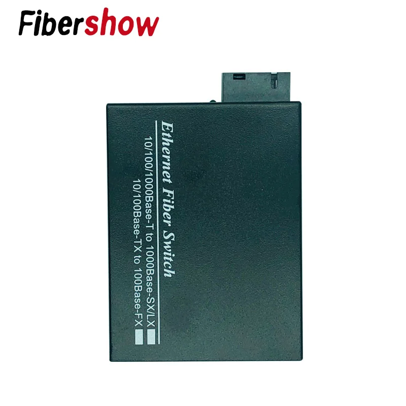 Волоконный коммутатор Ethernet 10/100/1000 м 2 * RJ45 и 1 SC оптический медиаконвертер
