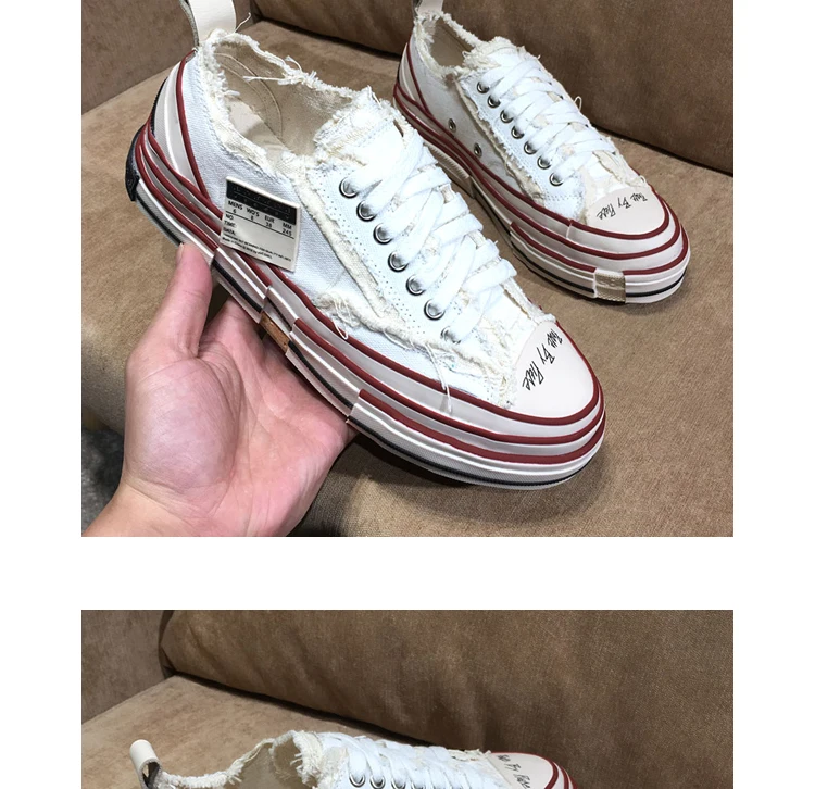 Buono Scarpe/парусиновые кроссовки на платформе для мужчин и женщин; Повседневные кроссовки для пар; Модная брендовая женская обувь; кроссовки с кисточками; большие размеры; 44EU