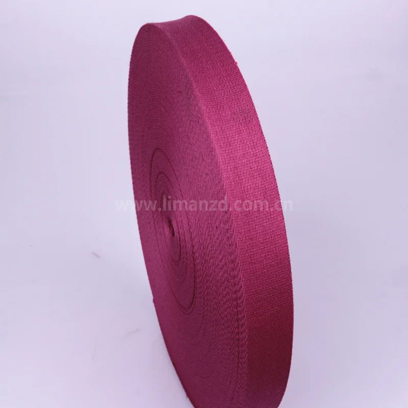 

2 inch plum twill cotton tape for bag strap high quality liman ribbon for sale