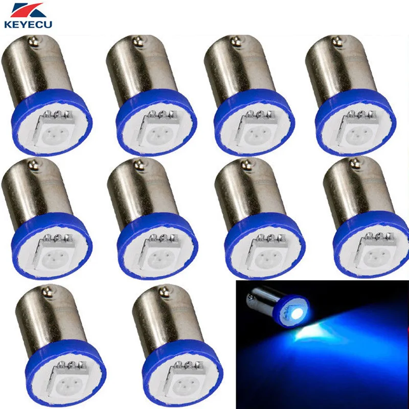 KEUECU 10 PCS Blue BA9S 5050 1SMD Canbus Error Free Interior Dome Auto Instrument Panel Light Bulb | Автомобили и мотоциклы