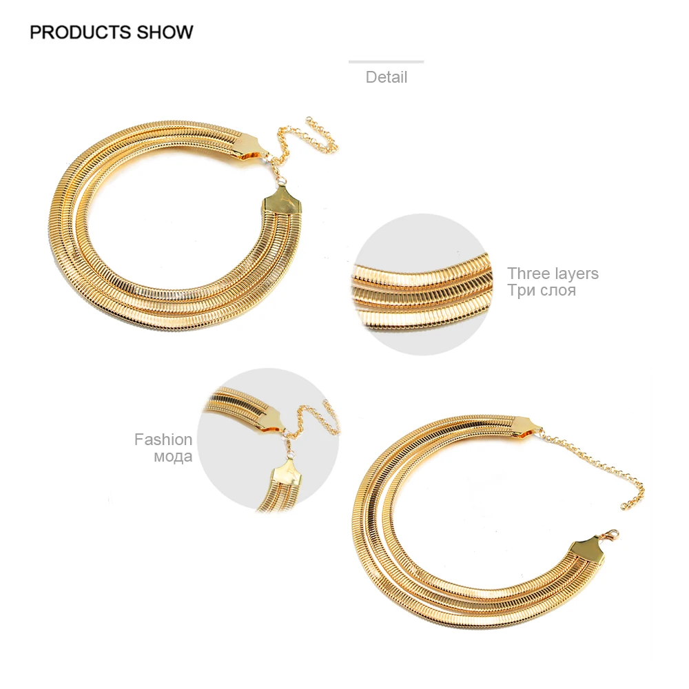 Женский комплект украшений JUST FEEL из колье и сережек золотистого цвета в