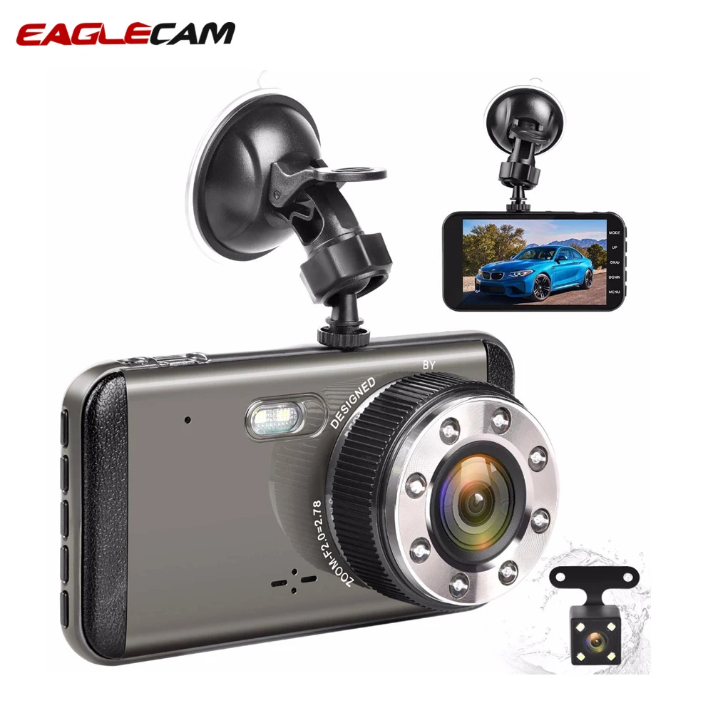 Автомобильный видеорегистратор FHD 1080 P 170 градусов 4 &quotips Двойной объектив