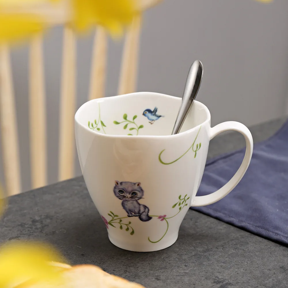 

Floral porcelain Tea Mug Ceramic Mug Tea Cup 12oz for Gift