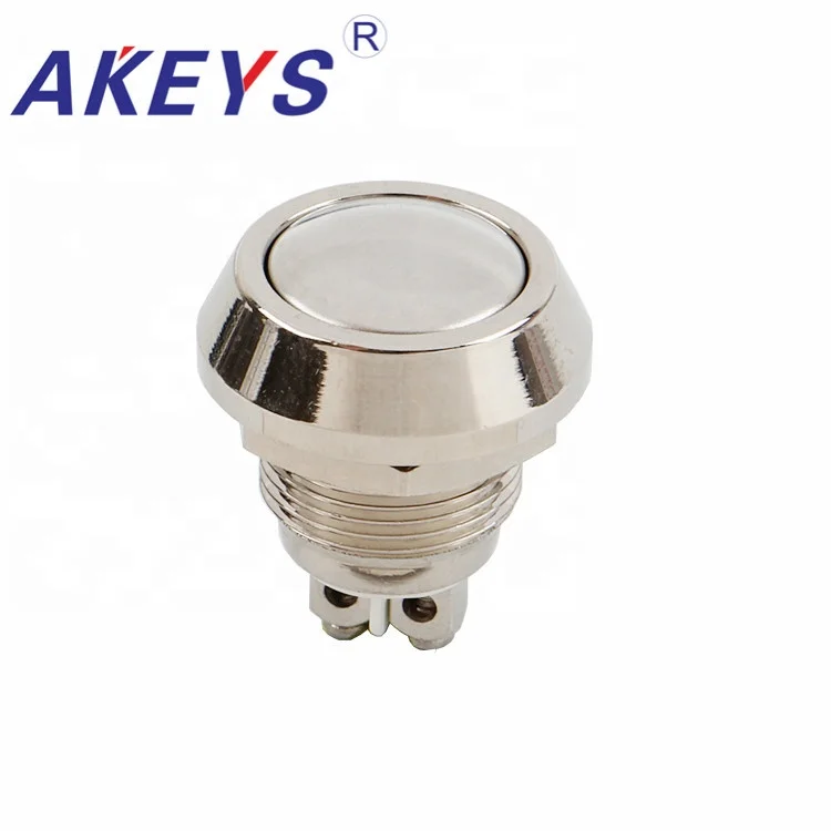 

2PCS PX12A-Q10J Flat Round Waterproof Metal Push Button 12mm Press Button