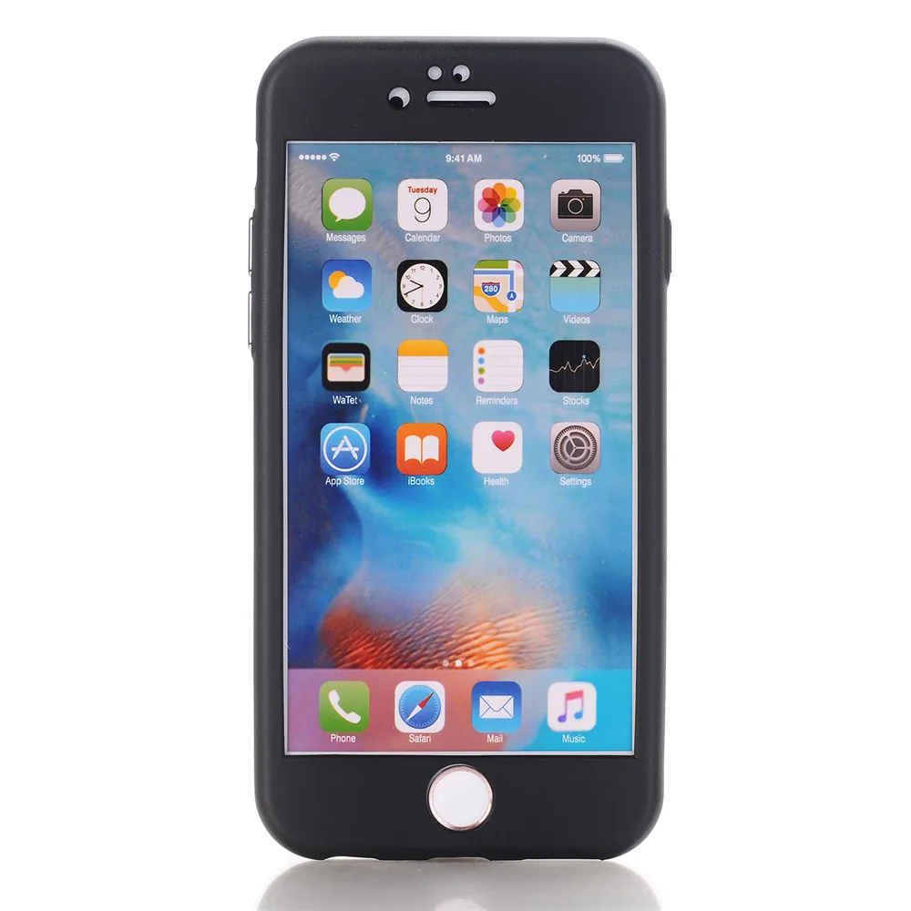 Люкс 360 Полный Защитная крышка для iPhone 8 7 6 Plus 6s X простые однотонные Цвет Мягкие TPU