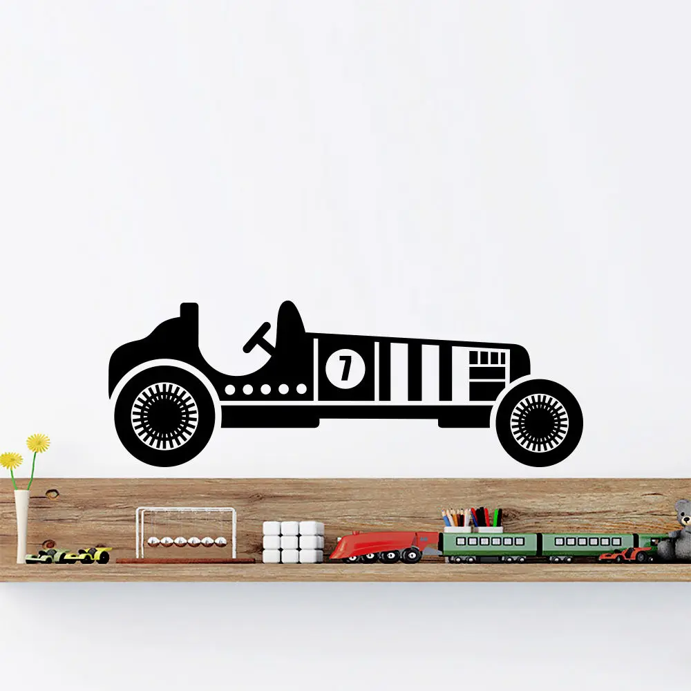 

Wall Decals Car Auto Retro Style Wall Sticker Kids Bedroom Vinyl Wall Art Mural Car Poster Nursery Boys Room Decoration AY720