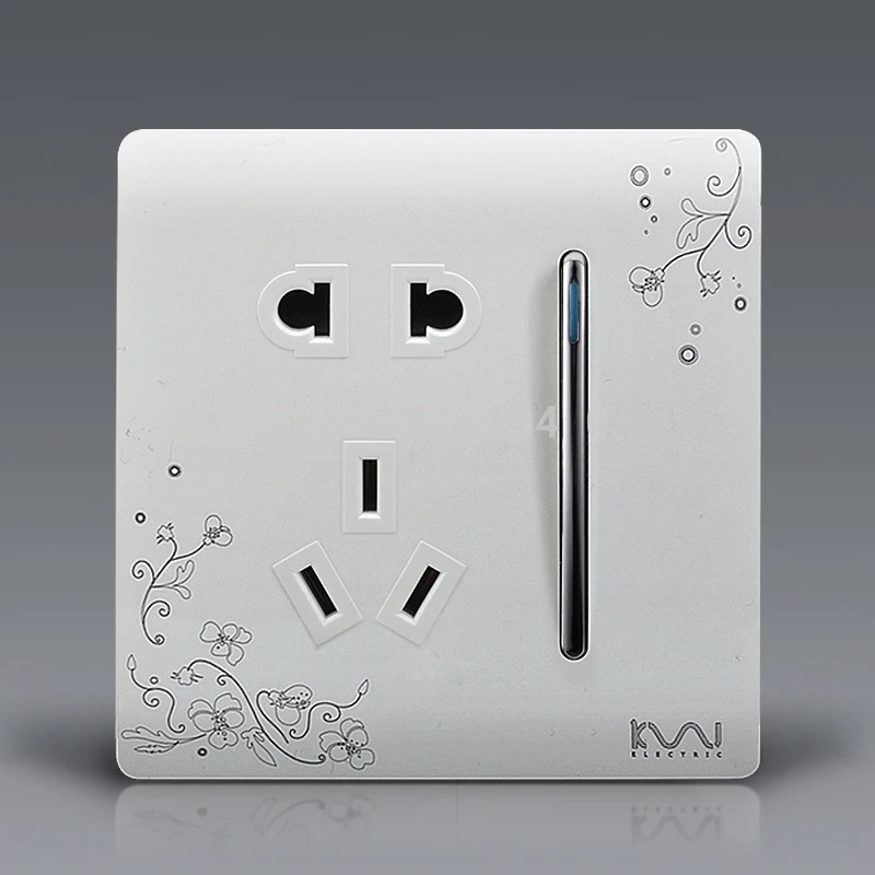 Роскошная настенная электрическая розетка COSWALL с 5 отверстиями 1 комплект 2