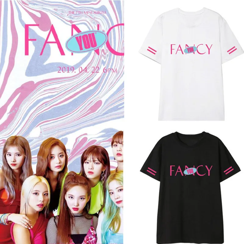 Женская хлопковая Футболка kpop TWICE album FANCY YOU летняя женская футболка в стиле хип
