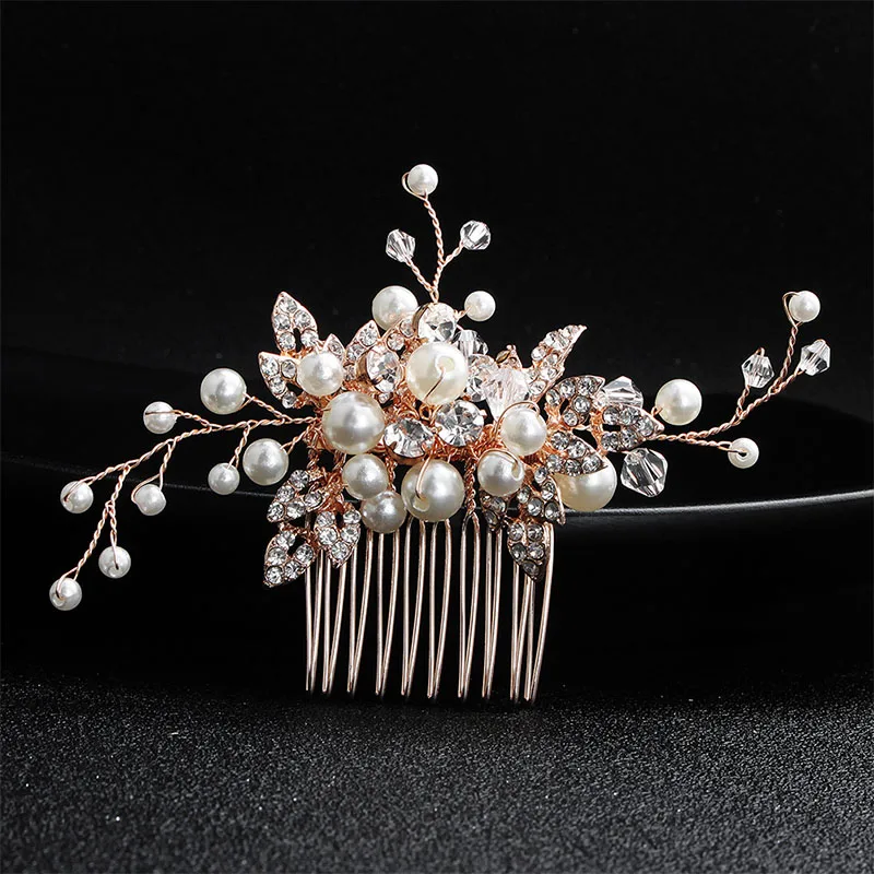 HS-J5234-Rose Gold Miallo классические золотые свадебные аксессуары для волос с жемчугом свадебные заколки для волос и заколки жемчужные украшения для волос - Окраска металла: HS-J5234-Rose Gold