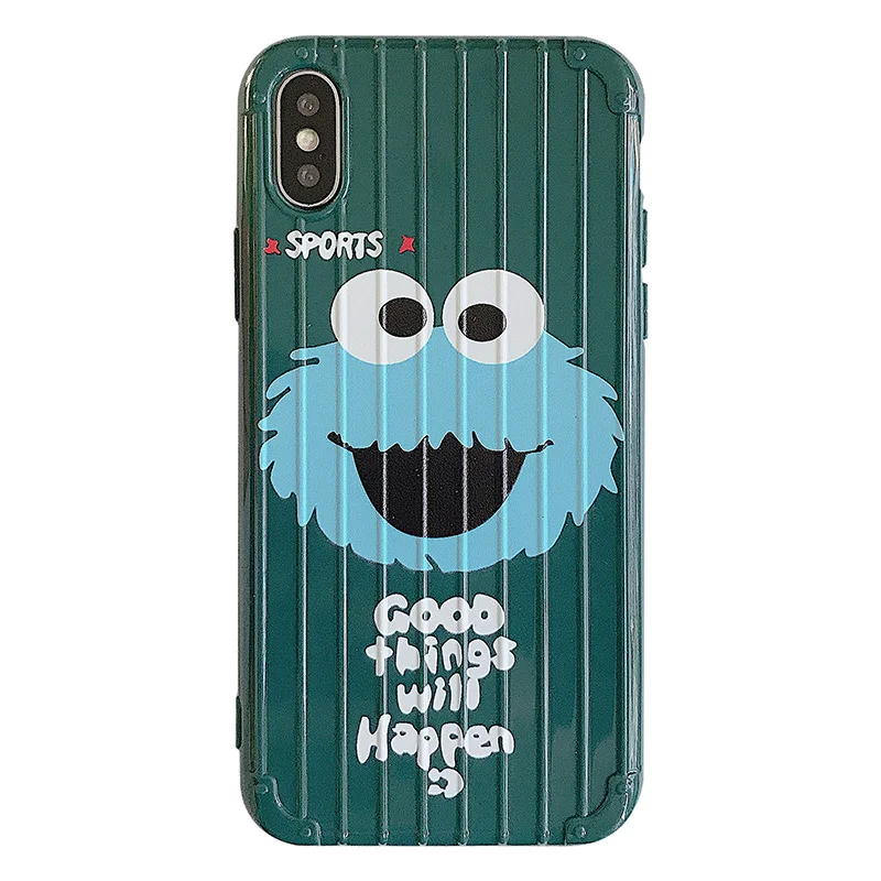 Мультяшный чехол для iPhone XR Max мобильного телефона 7 8 Plus Sesame Street IMD мягкий
