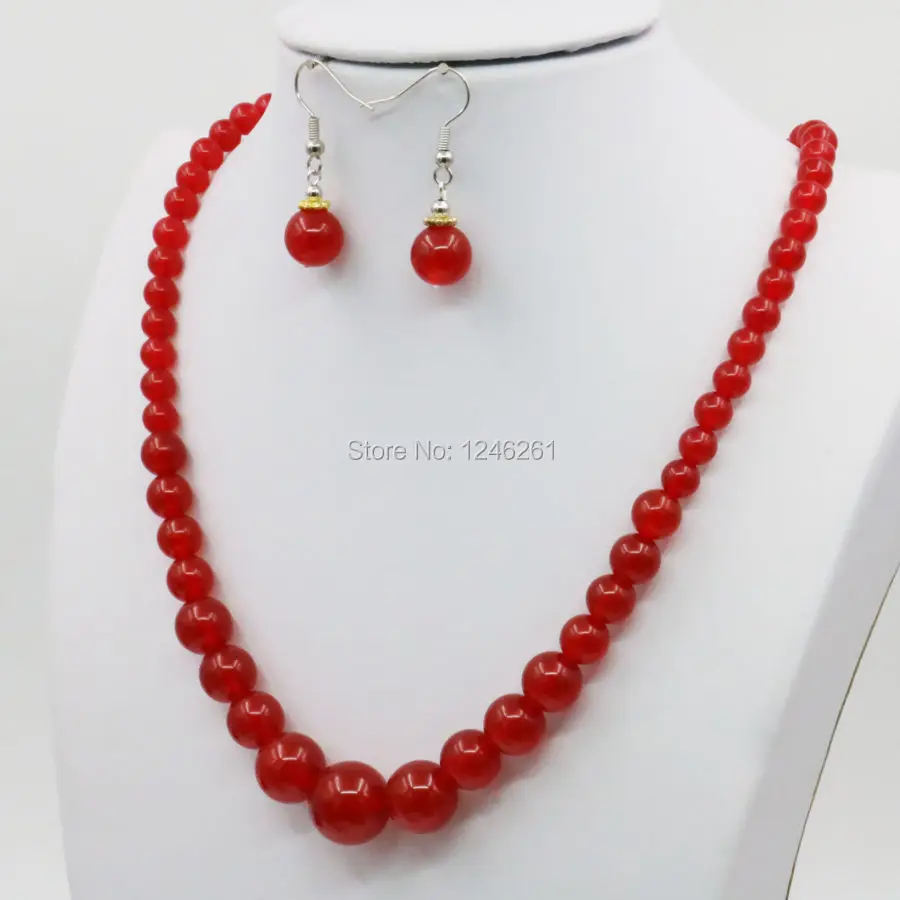 Цепочка с подвеской и серьги из натурального камня 6 14 мм|fashion jewelry set|jewelry setsjewelry sets