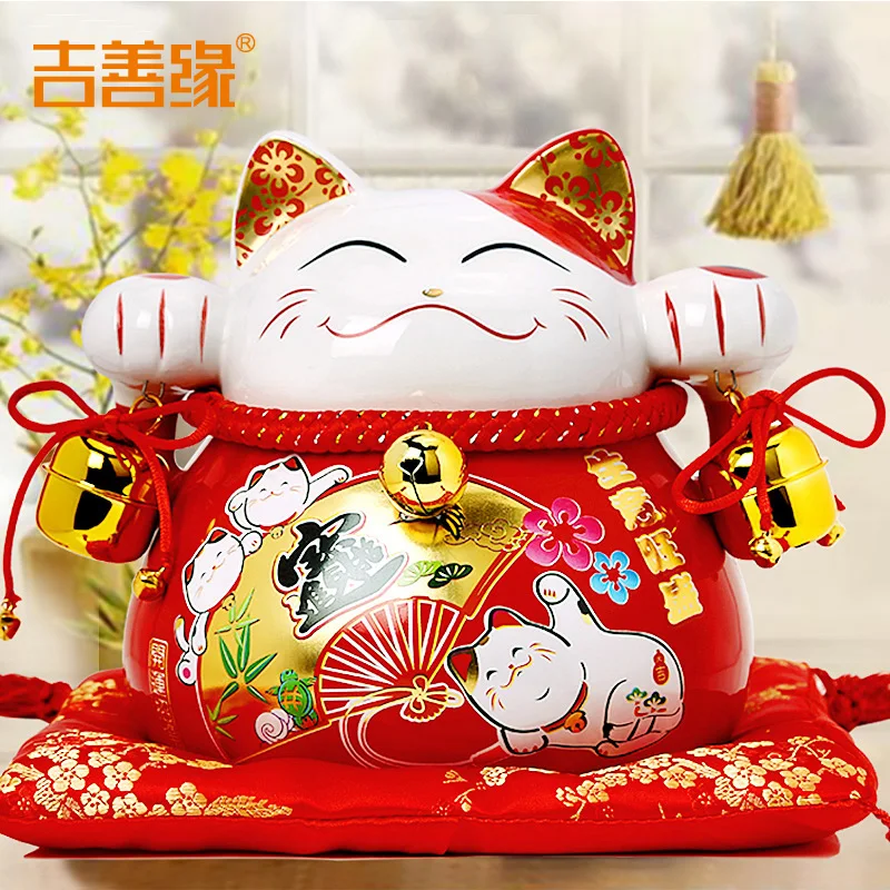 

Kyrgyzstan good Lucky Cat ornaments large saving piggy bank ceramic wedding gift shop opened 0286room Art Statue