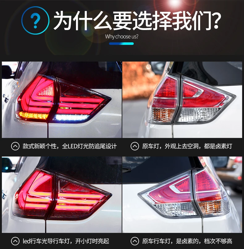 Автомобильный Стайлинг задний фонарь для Nissan X-trail задние фонари Rouge светодиодный задний фонарь светодиодные фары дневного света Стоп задний фонарь аксессуары Номинальная