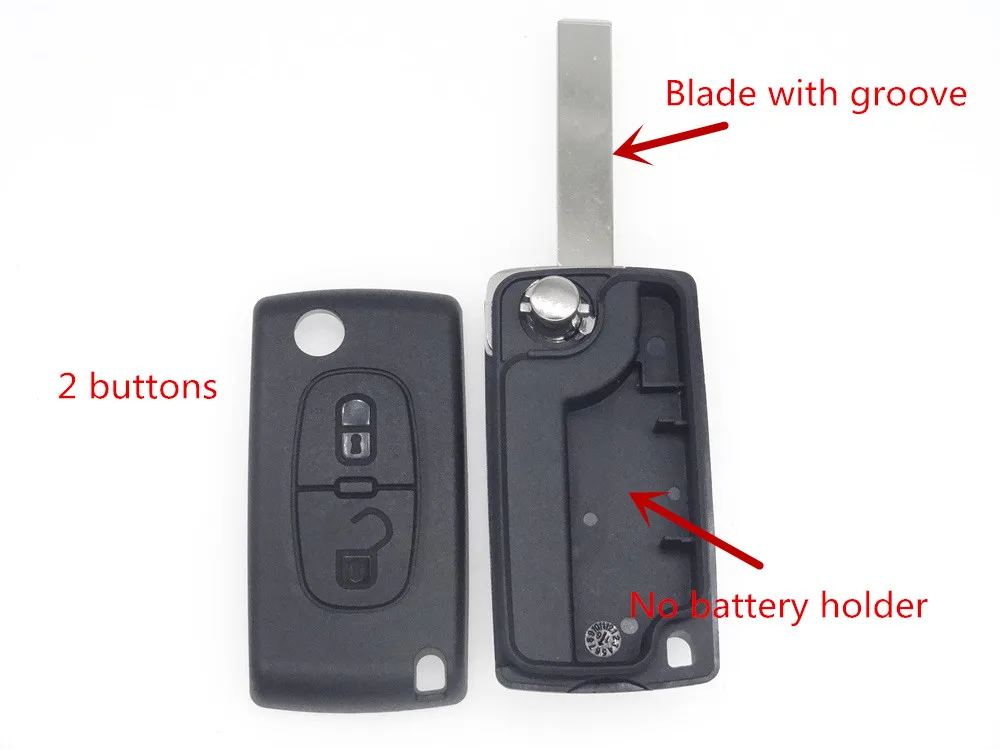 2 кнопки дистанционного флип складной чехол для ключей Peugeot 207 307 308 407 807