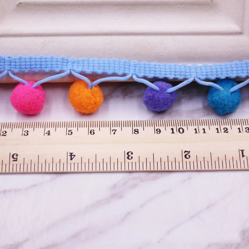 Pom Trim Lace Fabric Sewing Accessories Pompons tassel Ball Fringes Ribbon For DIY Material Craft Apparel |