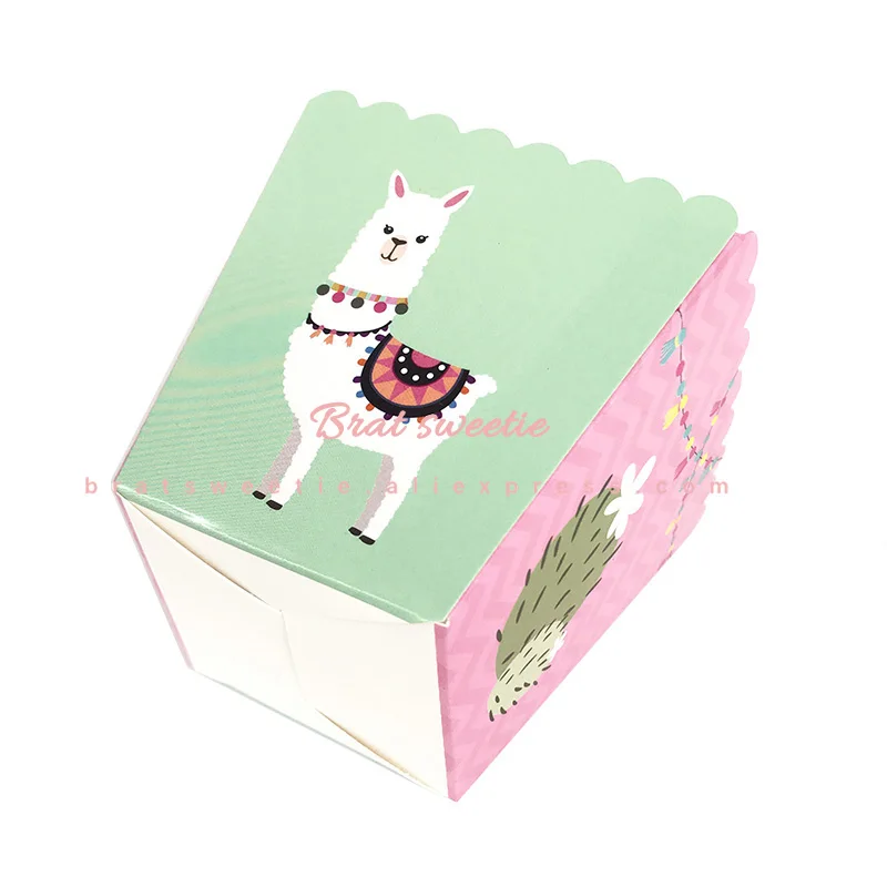 Llama попкорн закуски коробки кактус Treat Box Контейнер для попкорна для фиесты Беби Шауэр детский Альпака День рождения партия поставок пользу