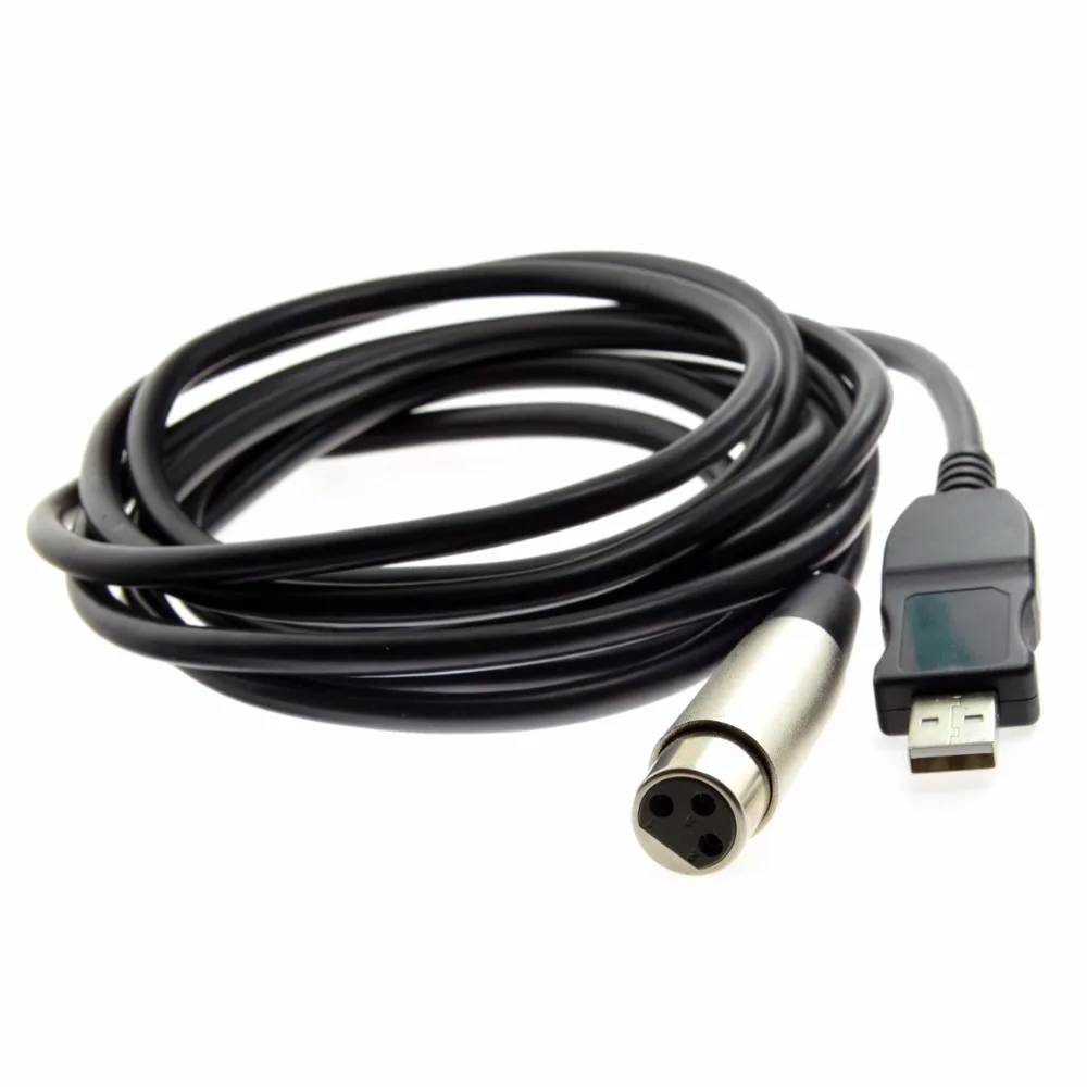 3 метра USB 2 0 до 3PIN XLR Женский Микрофон Студийный аудио кабель 3M для nstruments запись