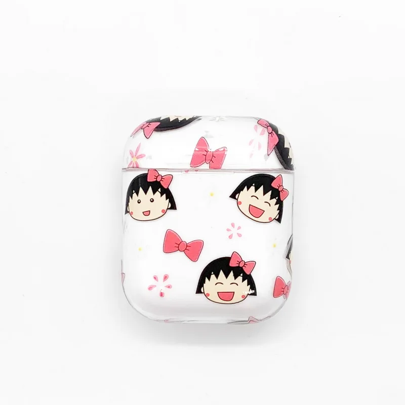 cute girl Maruko Прозрачный чехол для Airpods прекрасный сладкий японский девушка chibi идеальный дизайн для Apple Airpods2 Bluetooth наушники чехол - Цвет: cute girl