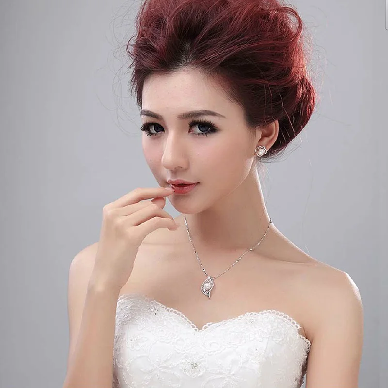 Женский кулон с натуральным жемчугом Sinya трехкратный из стерлингового серебра 925