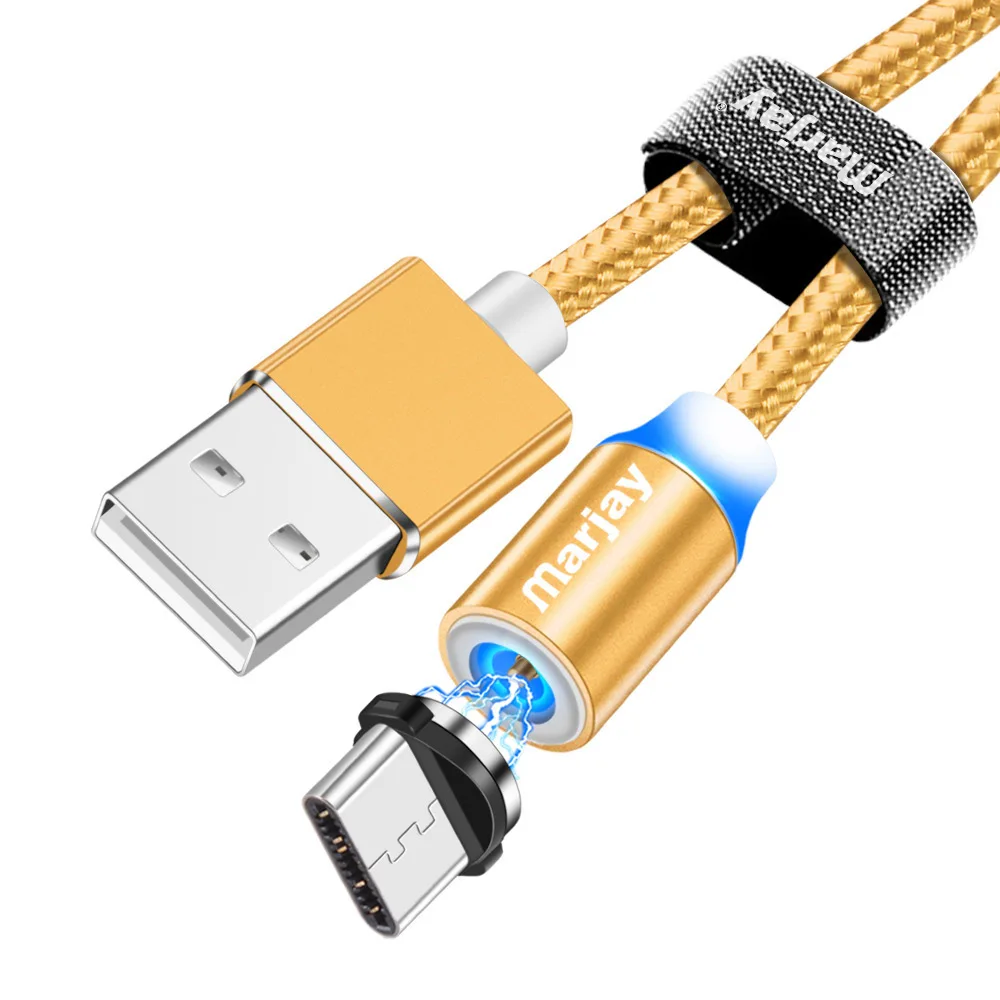 Marjay Магнитный usb type-C кабель для samsung Galaxy S10 S9 S8 Plus Быстрая зарядка USB-C зарядное устройство для мобильного телефона USBC type-C кабель