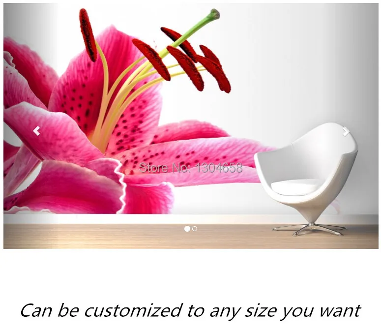 Бесплатная доставка современные настенные 3D обои на заказ с розовыми лилиями