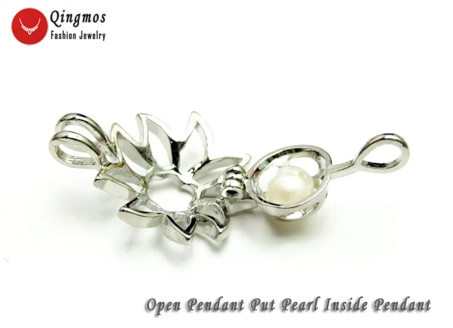 Qingmos Wish Pearl 20 мм цепочка в виде цветка Чокеры ожерелье для женщин & Love Oyster подвеска