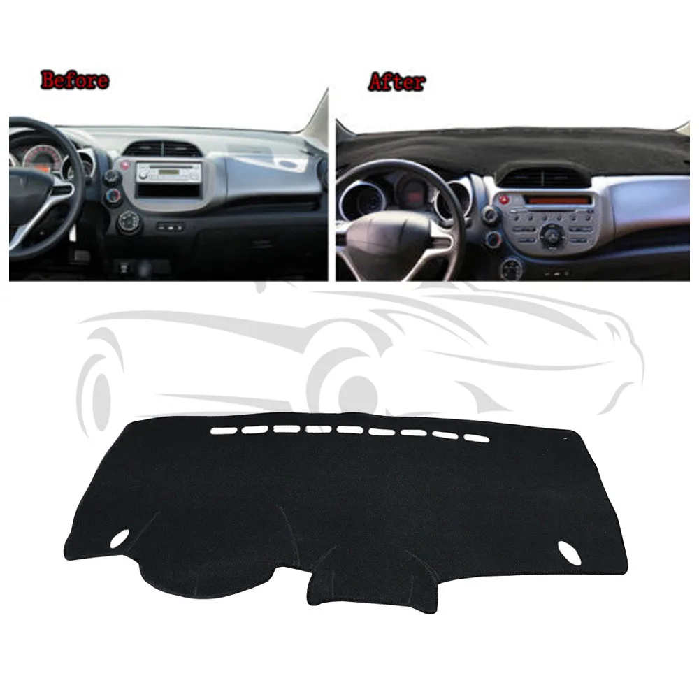 CloudFireGlory для Honda Fit/Jazz 2009-2013 черный чехол на приборную панель, коврик для приборной панели, коврик для приборной панели, защита от солнца, накладка на приборную панель, ковер LHD