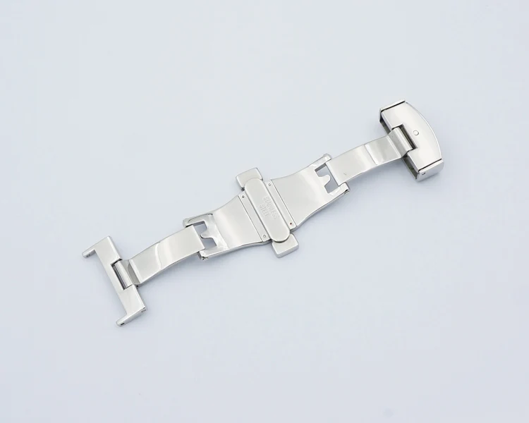 MAIKES 16 18 20 мм новые высококачественные серебряные часы с бабочкой из нержавеющей стали с двойной кнопочной застежкой