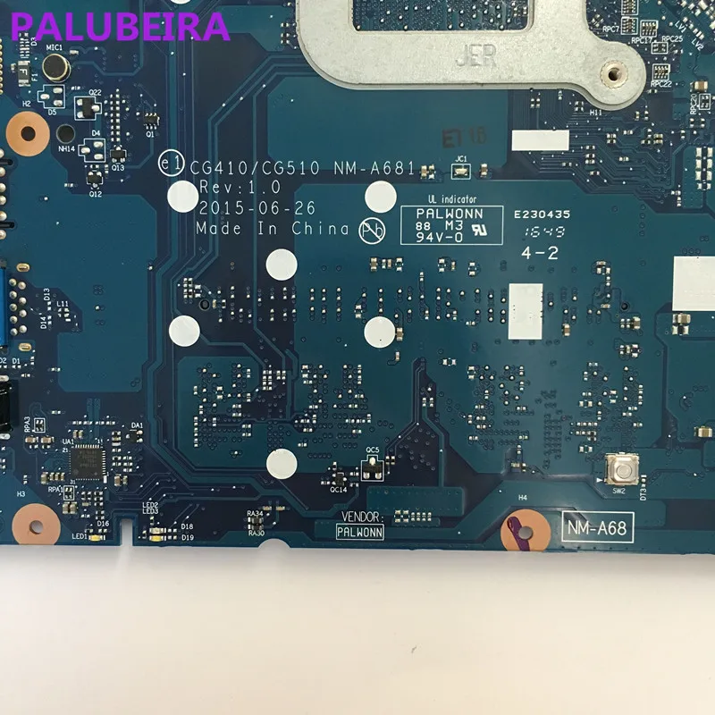 PALUBEIRA Бесплатная доставка Для Lenovo Ideapad 100-15IBY 100-15IBD CG410/CG510 NM-A681 ноутбук материнская