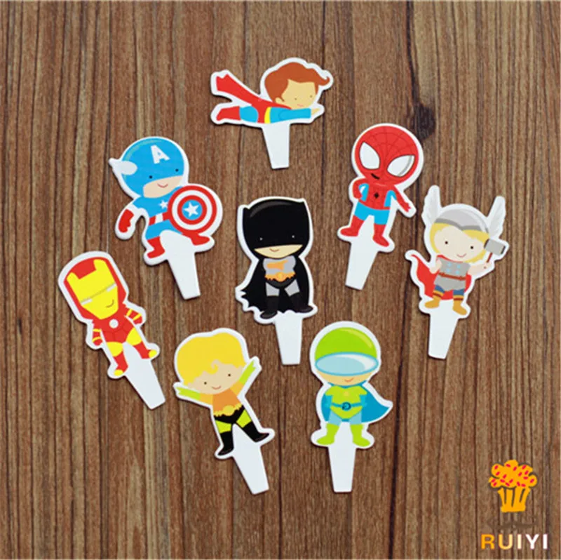 24 шт. супергерой Бэтмен топперы для торта кекс выбирает случаях рождения детей