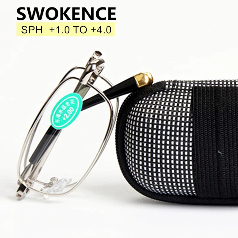 Складные очки для чтения от усталости SWOKENCE брендовые складные дальнозоркости 1 0 5