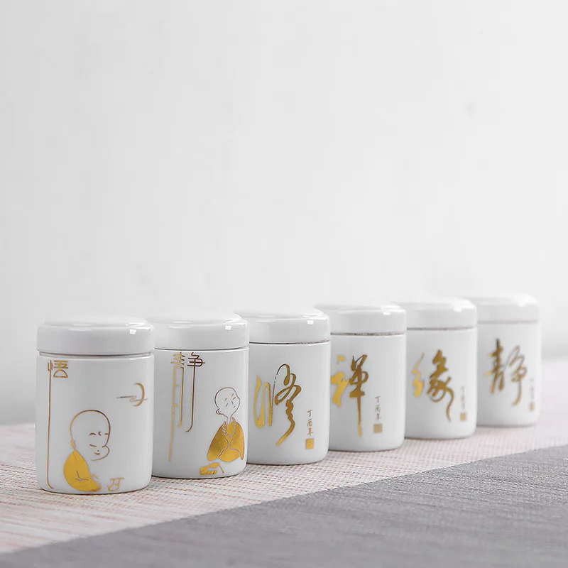 Белый Керамика небольшой банки для чая 16 моделей сухие фрукты коробка хранения