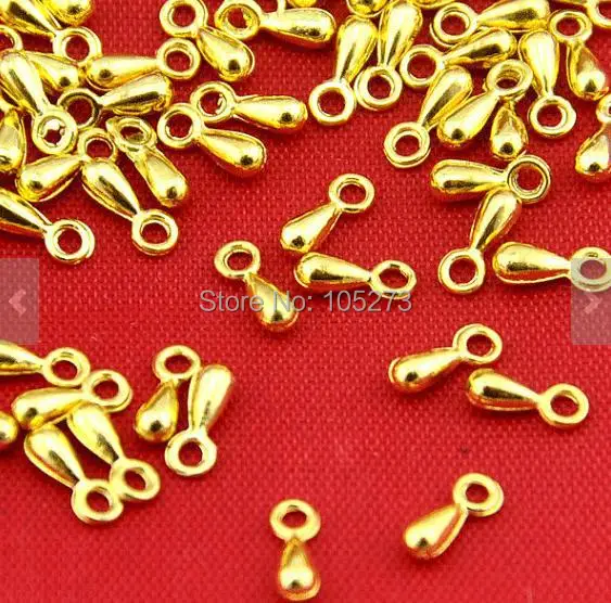 200 шт. позолоченные мини-подвески в виде капли от дождя 2 х7 мм