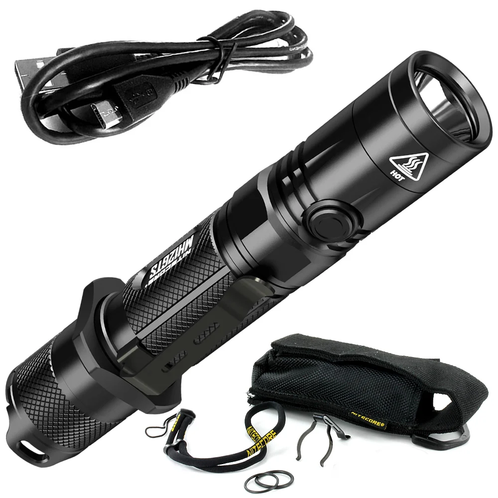 without Battery Nitecore 1800 LMs MH12GTS+ 18650 батарея микро USB перезаряжаемые тактические фонари CREE XPP35 HD светодиодный уличный поисковый фонарь - Испускаемый цвет: without Battery
