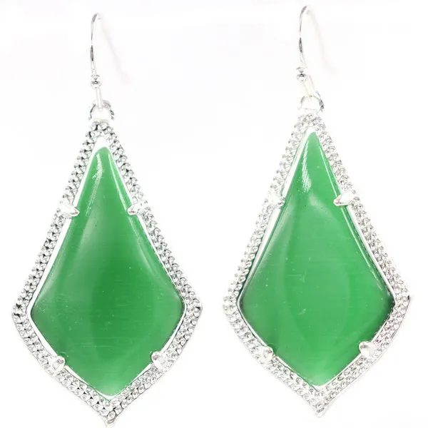 Green Kace высоко яркие кошачьи серьги-капли для женщин - Окраска металла: Green