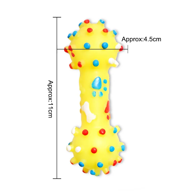 squeak dumbbell toy 1PCS Rubber Pet Dog Squeak Toys Shoes Mice Bone Hamburger Screaming Chicken Sound Dog Chew Toys For Small Dogs - Цвет: squeak dumbbell toy