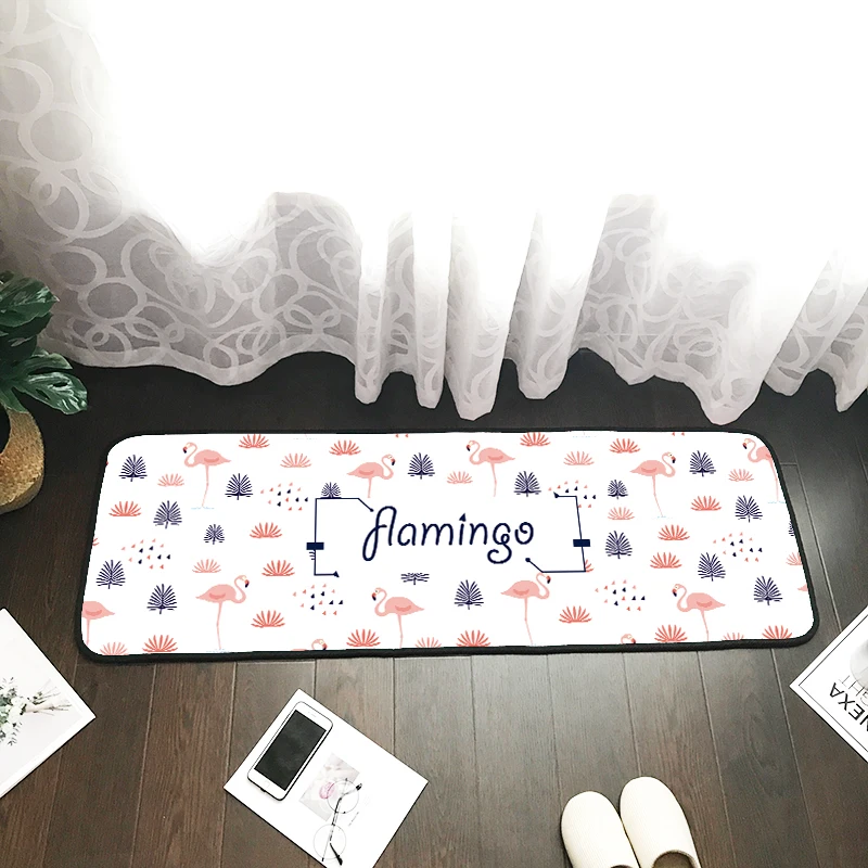 Slowdream Flamingos White Home Textiles Carpet Bathroom Rugs and Mats Kitchen Outdoors Mat Washable Clean 3 Sizes 1pcs |