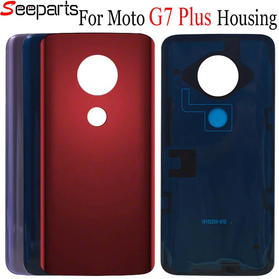 Задняя крышка батарейного отсека для Moto G7 задняя панель Plus корпус Play запасная