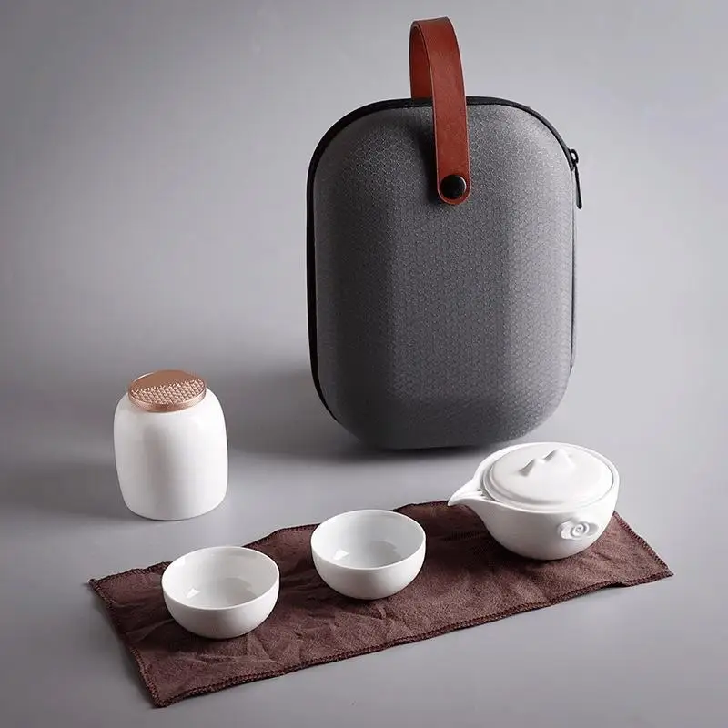 1 Керамический чайный чайник Gaiwan, чайная чашка для пуэр, китайский чайный горшок, портативный чайный набор, посуда для напитков, керамический чайный набор, чайный набор для путешествий - Цвет: 1