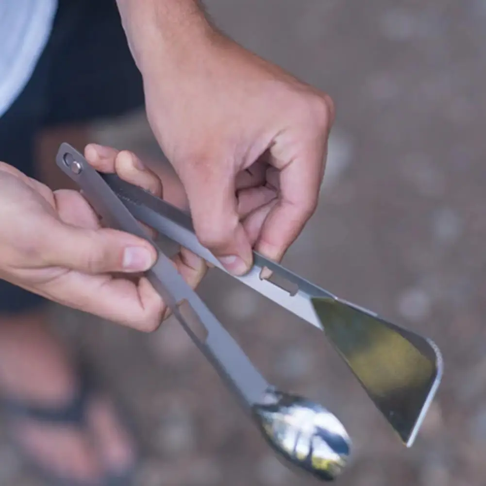 3 в 1 съемные Spork Столовые приборы из нержавеющей стали для кемпинга лопатка