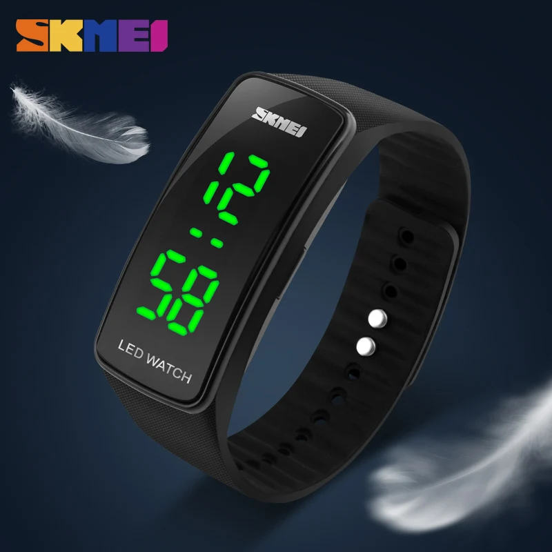 SKMEI Модные женские светодиодный цифровые часы повседневные Простые Женские