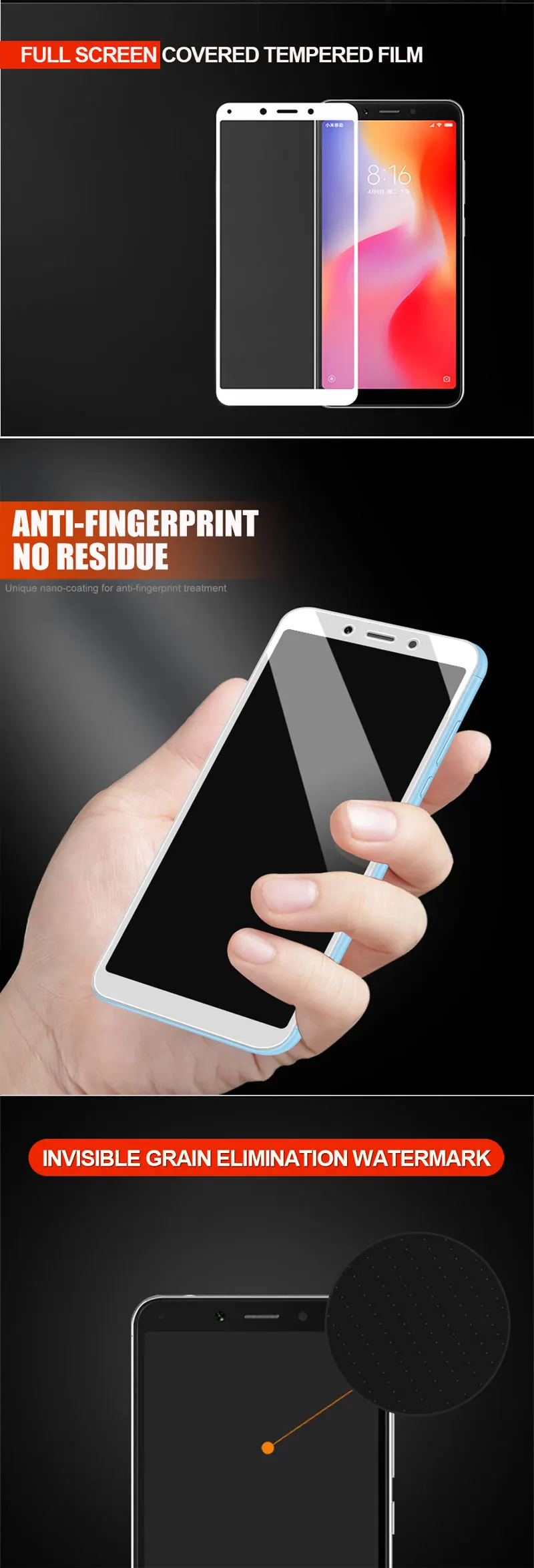 Полное покрытие из закаленного стекла для Xiaomi redmi 6 redmi 6 Защита экрана для redmi 6A глобальная версия redmi 6A Защитная стеклянная пленка