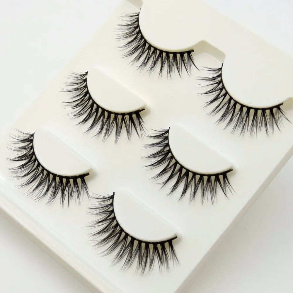 

Visofree False Eyelashes Wispy Crisscross Eyelashes Medium Volume Lashes Clear Bright Lashes 11 styles 3pairs/pack 3D07