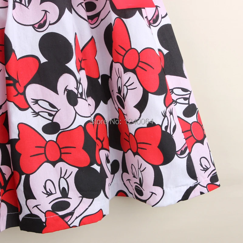 Новинка 2016 летнее платье с Минни одежда для девочек модное без рукавов в горошек |