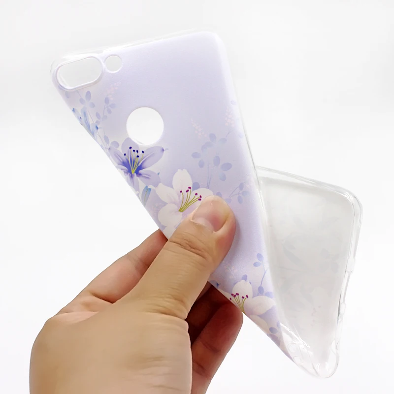 For Huawei P Smart 5.65 Inch Colorful Phone Case Soft Tpu Silicone Cover Printed Fundas |