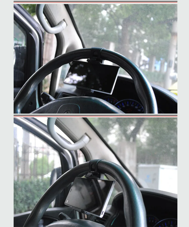 Car Holder Steering Wheel Clip Mount Cell Phone Mobile Holder Universal For IPhone Support Bracket Hang-up Mobile Phone Seat