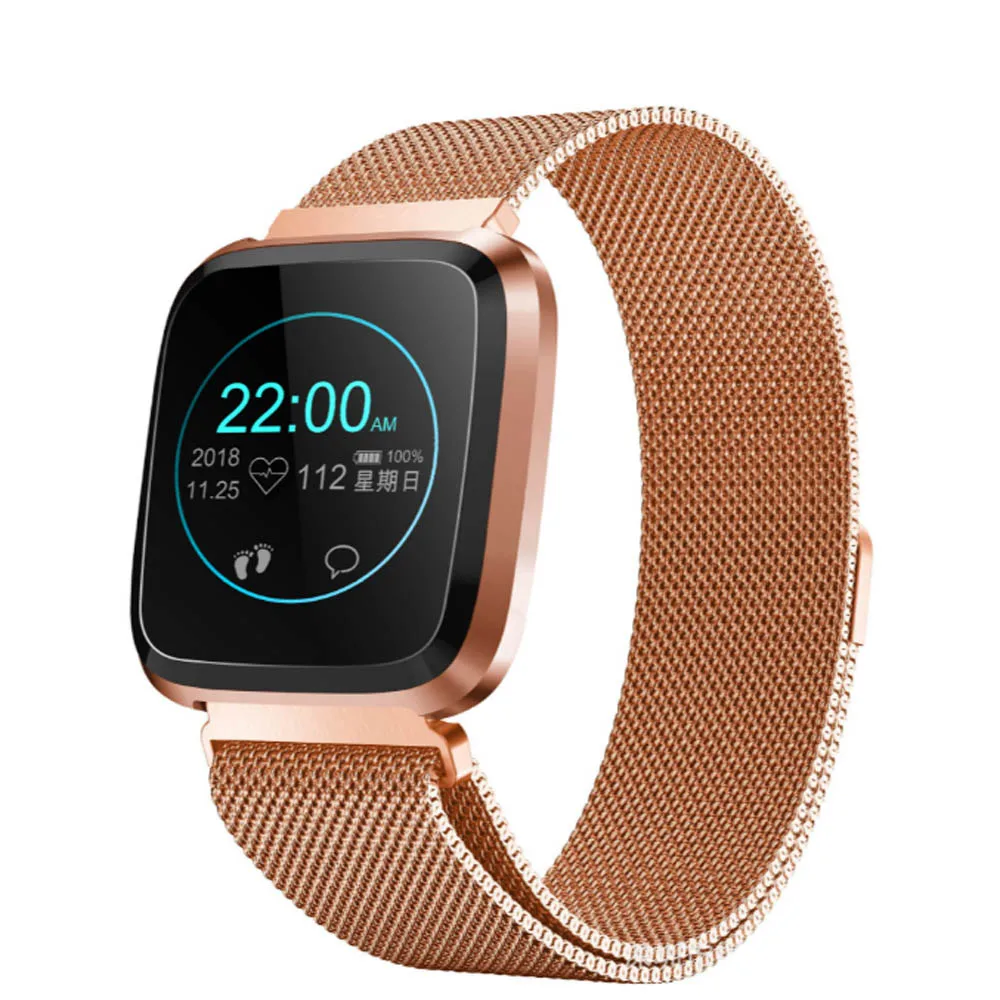 rose gold Фитнес-трекер, браслет для плавания, водостойкий, HD цветной экран, браслет, напоминание о малоподвижности/Кислород крови/монитор сна, умный Браслет - Цвет: rose gold