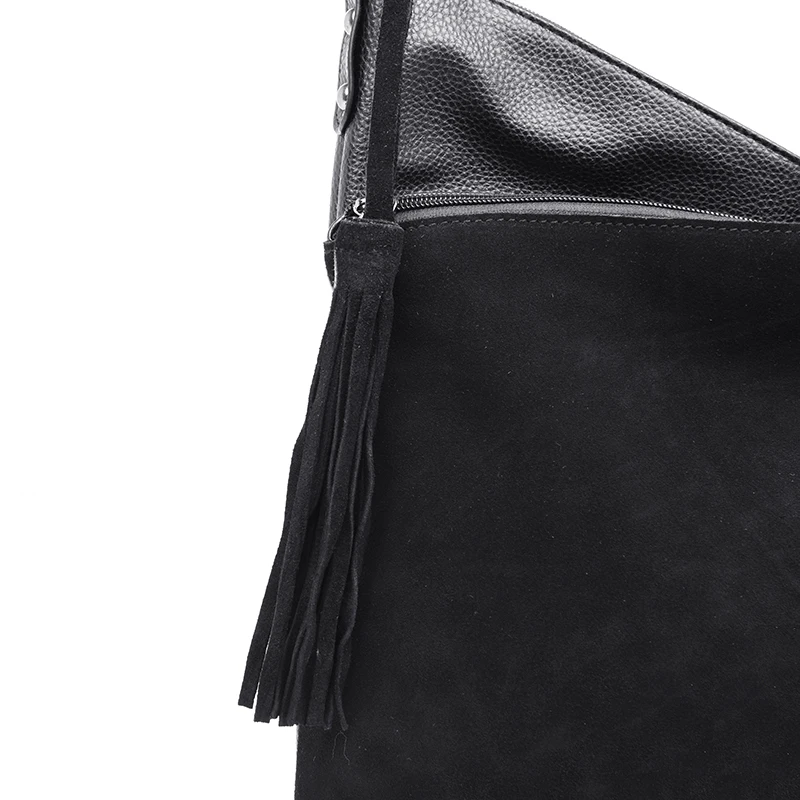 Double Layer Design Women Suede Leather Patchwork Bag Female Tassel Shoulder Casual Crossbody Bags For Luxury Bolsos | Багаж и сумки