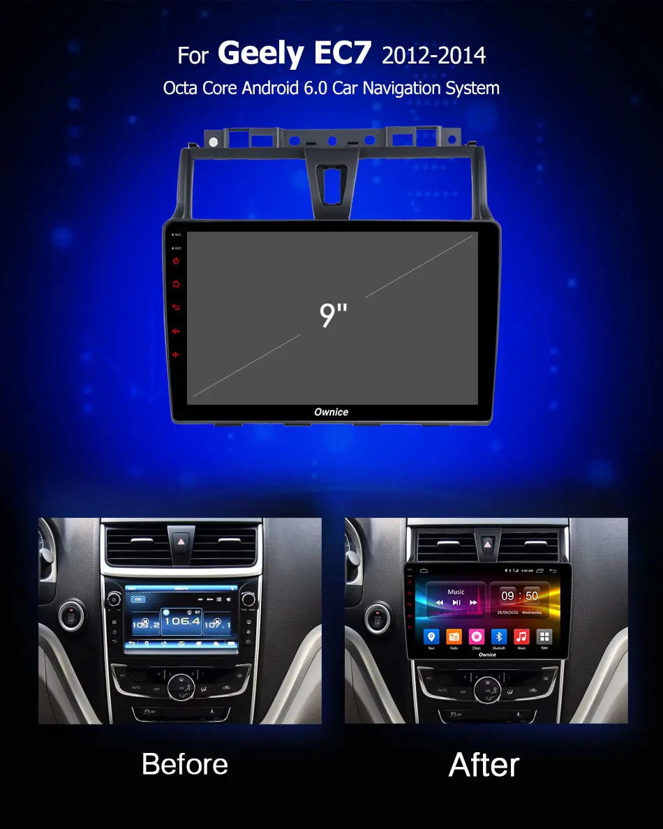 Ownice C500 + G10 Android 8 1 автомобильный DVD для GEELY EC7 2014 2016 радио магнитофон gps навигации USB 2G