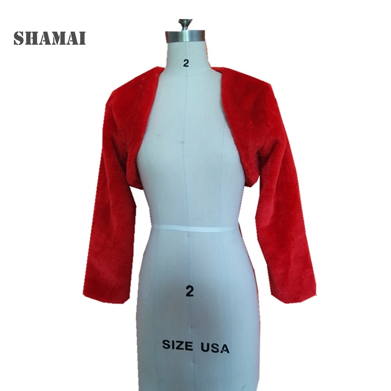 

SHAMAI Long Sleeve wedding bride jacket warm coat bridal bolero jackets AL4613